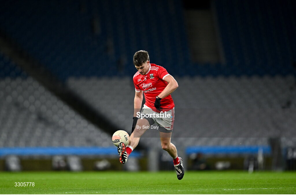 6 December 2025; Mark Hyland of Athy during the AIB Leinster GAA Football Senior Club Championship final match between Athy of Kildare and Ballyboden St Enda's  of Dublin at Croke Park in Dublin. Photo by Seb Daly/Sportsfile