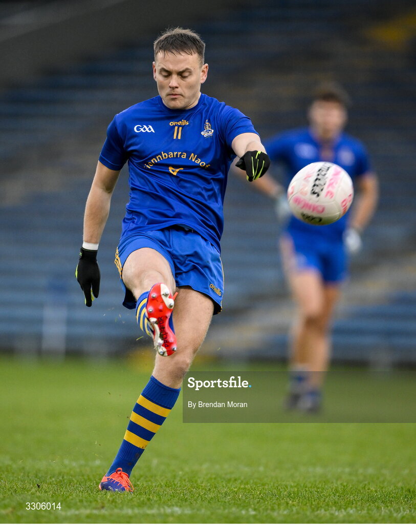 7 December 2025; Steven Sherlock of St Finbarr's kicks a free during the AIB Munster GAA Football Senior Club Championship final match between Dingle and St Finbarr's at FBD Semple Stadium in Thurles, Tipperary. Photo by Brendan Moran/Sportsfile