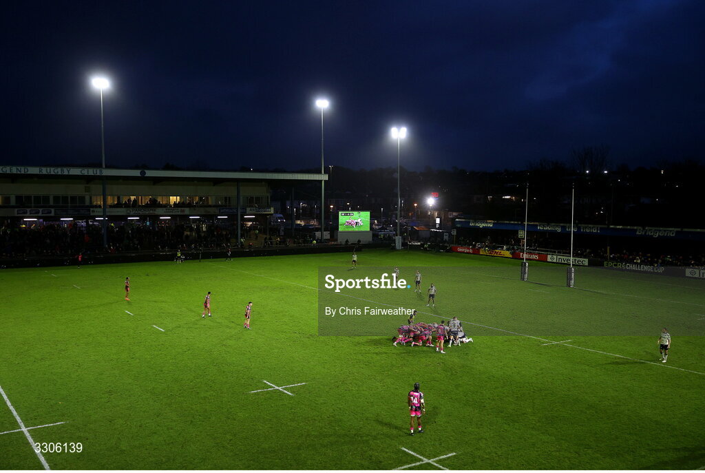 7 December 2025; A general view during the EPCR Challenge Cup match between Ospreys and Connacht at Dunraven Brewery Field in Bridgend, Wales. Photo by Chris Fairweather/Sportsfile