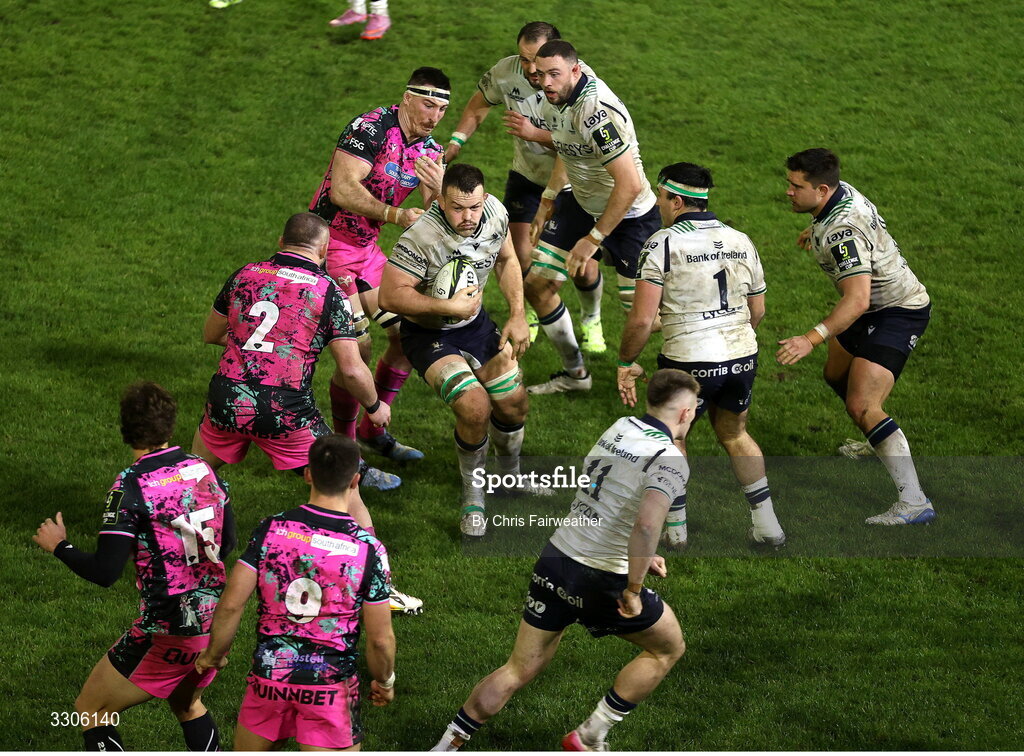 7 December 2025; David O'Connor of Connacht during the EPCR Challenge Cup match between Ospreys and Connacht at Dunraven Brewery Field in Bridgend, Wales. Photo by Chris Fairweather/Sportsfile