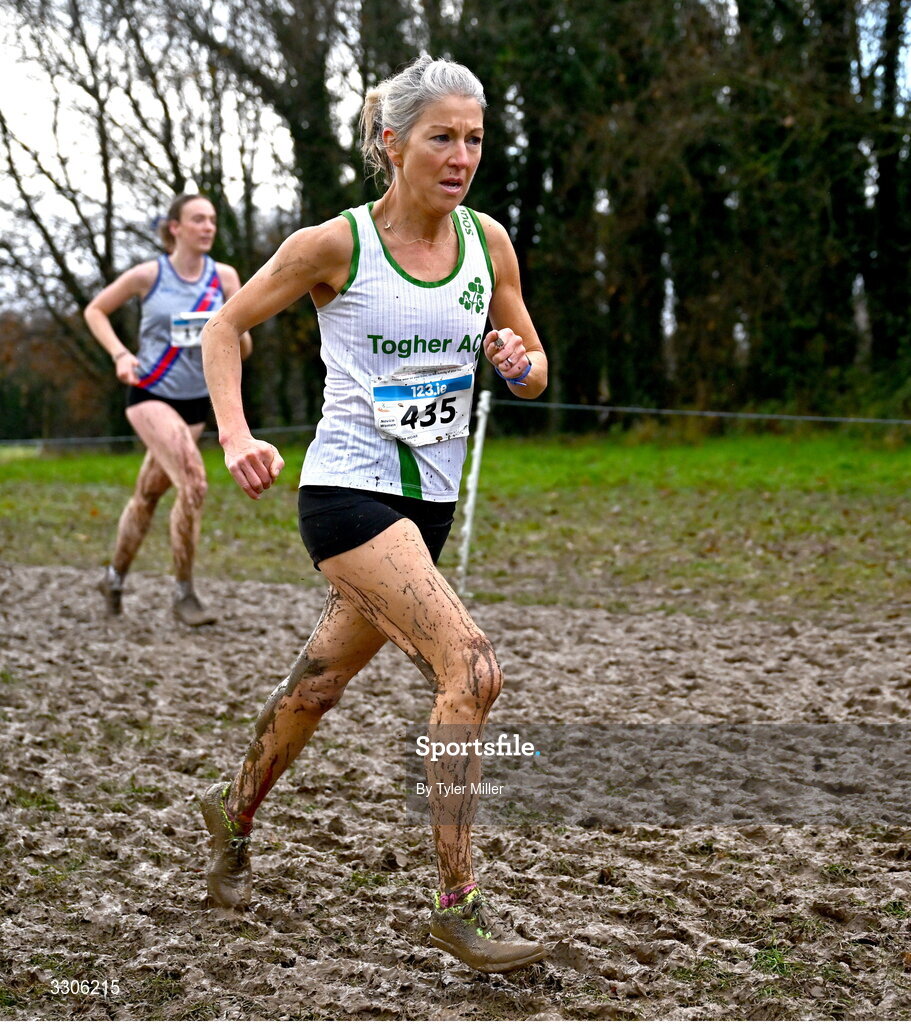 7 December 2025; Siobhan Hoare of Togher AC, Cork, competes in the Novice Women 4000m during the 123.ie National Novice and Juvenile Uneven Age Cross Country Championships at the Sport Ireland National Cross Country Track in Abbotstown, Dublin. Photo by Tyler Miller/Sportsfile