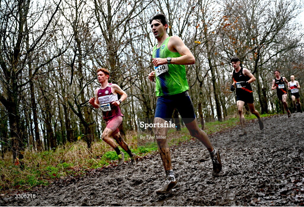 7 December 2025; Risteard Clifford of Killarney Valley AC, Kerry, competes in the Novice Men 6000m during the 123.ie National Novice and Juvenile Uneven Age Cross Country Championships at the Sport Ireland National Cross Country Track in Abbotstown, Dublin. Photo by Tyler Miller/Sportsfile