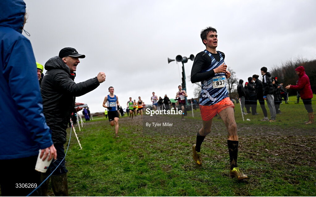 7 December 2025; Scott Owen of Lagan Valley AC, Antrim, competing in the U19 Boys 5000m during the 123.ie National Novice and Juvenile Uneven Age Cross Country Championships at the Sport Ireland National Cross Country Track in Abbotstown, Dublin. Photo by Tyler Miller/Sportsfile