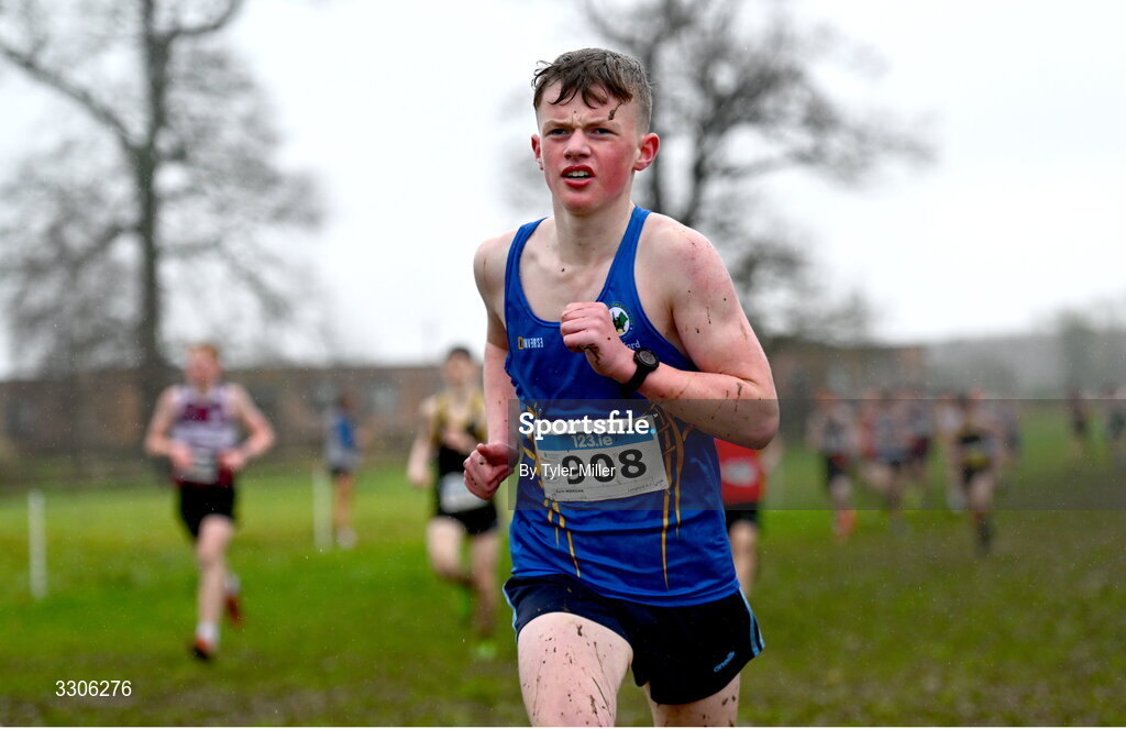 7 December 2025; Eoin Morgan of Longford AC, Longford, competing in the U17 Boys 4500m during the 123.ie National Novice and Juvenile Uneven Age Cross Country Championships at the Sport Ireland National Cross Country Track in Abbotstown, Dublin. Photo by Tyler Miller/Sportsfile