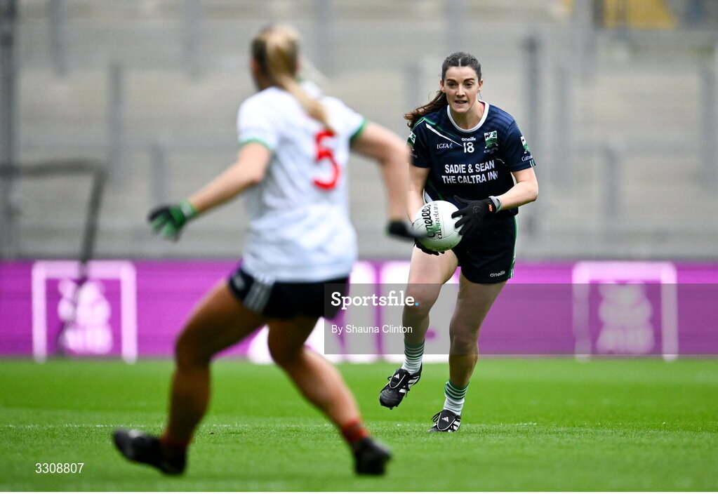 13 December 2025; Meghan Kelly of Caltra Cuans during the AIB All-Ireland Ladies Football Club Intermediate Club Championship final match between Knockbride of Cavan and Caltra Cuans of Galway at Croke Park in Dublin. Photo by Shauna Clinton/Sportsfile