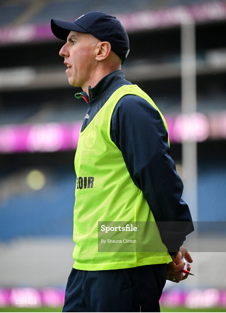 13 December 2025; Knockbride manager Ciarán Galligan during the AIB All-Ireland Ladies Football Club Intermediate Club Championship final match between Knockbride of Cavan and Caltra Cuans of Galway at Croke Park in Dublin. Photo by Shauna Clinton/Sportsfile