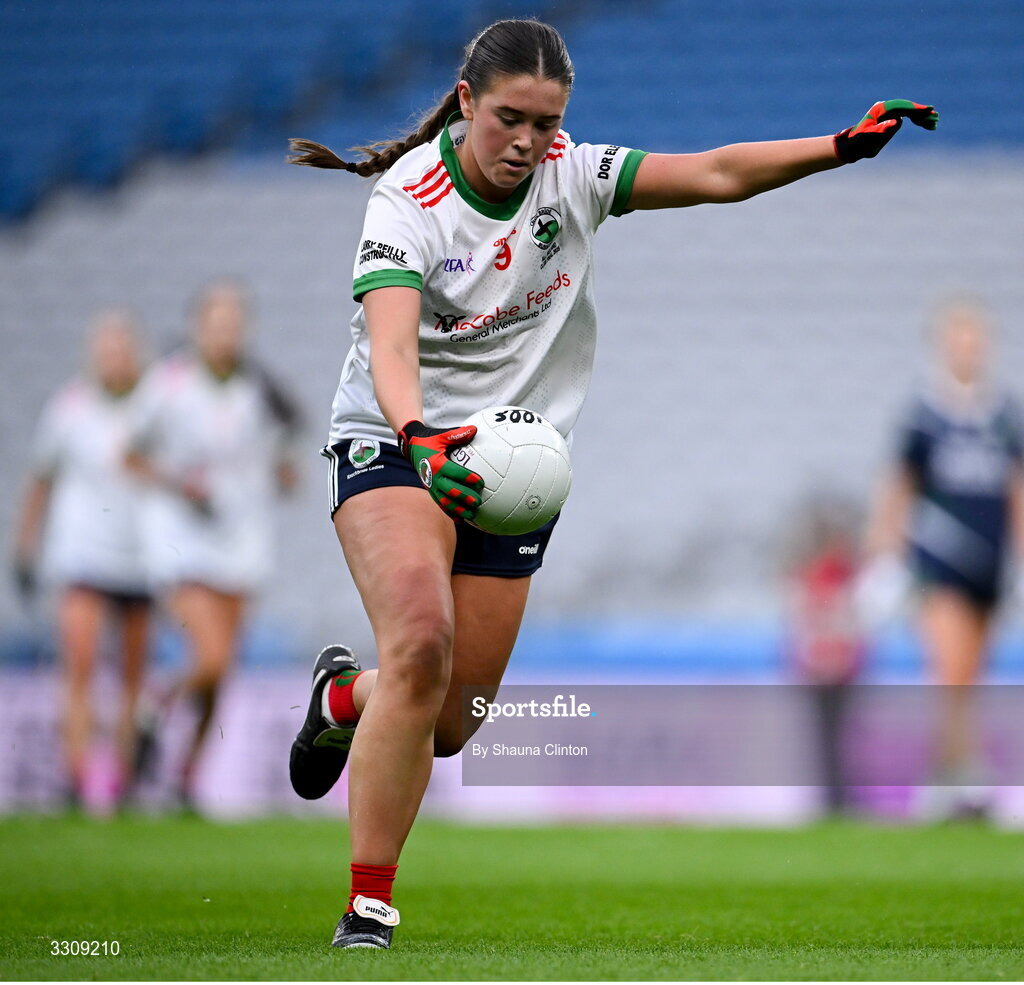13 December 2025; Katie Mai Reilly of Knockbride during the AIB All-Ireland Ladies Football Club Intermediate Club Championship final match between Knockbride of Cavan and Caltra Cuans of Galway at Croke Park in Dublin. Photo by Shauna Clinton/Sportsfile