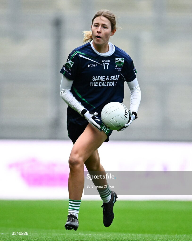 13 December 2025; Ellen Bleahene of Caltra Cuans during the AIB All-Ireland Ladies Football Club Intermediate Club Championship final match between Knockbride of Cavan and Caltra Cuans of Galway at Croke Park in Dublin. Photo by Shauna Clinton/Sportsfile