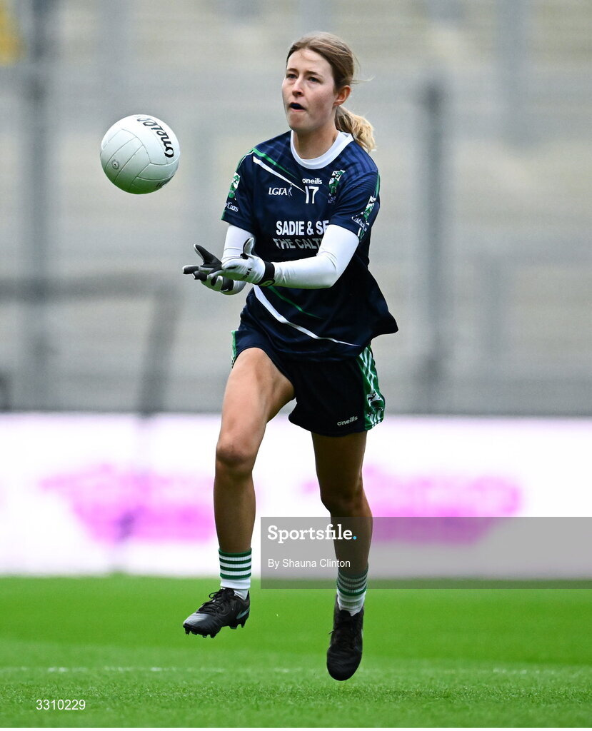 13 December 2025; Ellen Bleahene of Caltra Cuans during the AIB All-Ireland Ladies Football Club Intermediate Club Championship final match between Knockbride of Cavan and Caltra Cuans of Galway at Croke Park in Dublin. Photo by Shauna Clinton/Sportsfile