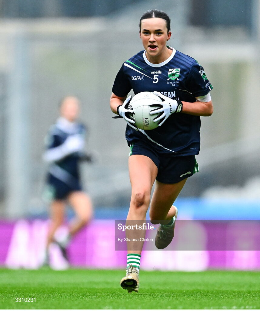 13 December 2025; Aisling Murray of Caltra Cuans during the AIB All-Ireland Ladies Football Club Intermediate Club Championship final match between Knockbride of Cavan and Caltra Cuans of Galway at Croke Park in Dublin. Photo by Shauna Clinton/Sportsfile