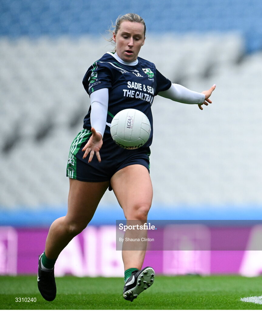 13 December 2025; Emma Reaney of Caltra Cuans during the AIB All-Ireland Ladies Football Club Intermediate Club Championship final match between Knockbride of Cavan and Caltra Cuans of Galway at Croke Park in Dublin. Photo by Shauna Clinton/Sportsfile