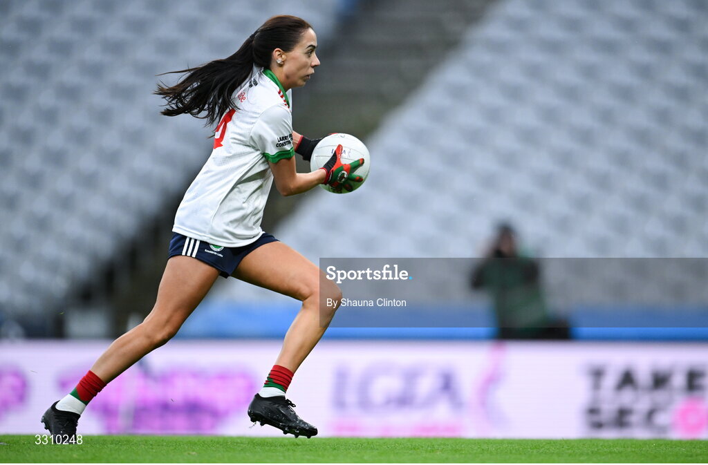 13 December 2025; Katie Rogers of Knockbride during the AIB All-Ireland Ladies Football Club Intermediate Club Championship final match between Knockbride of Cavan and Caltra Cuans of Galway at Croke Park in Dublin. Photo by Shauna Clinton/Sportsfile