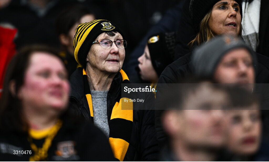 14 December 2025; Camross supporters during the AIB All-Ireland Camogie Intermediate Club Championship final match between Ballincollig of Cork and Camross of Laois at Croke Park in Dublin. Photo by Seb Daly/Sportsfile