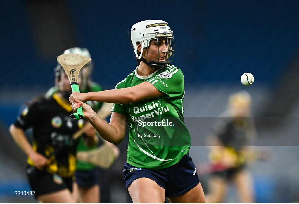 14 December 2025; Keeley Goulding of Ballincollig during the AIB All-Ireland Camogie Intermediate Club Championship final match between Ballincollig of Cork and Camross of Laois at Croke Park in Dublin. Photo by Seb Daly/Sportsfile