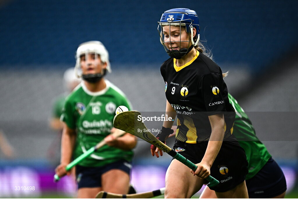 14 December 2025; Aimée Collier of Camross during the AIB All-Ireland Camogie Intermediate Club Championship final match between Ballincollig of Cork and Camross of Laois at Croke Park in Dublin. Photo by Seb Daly/Sportsfile