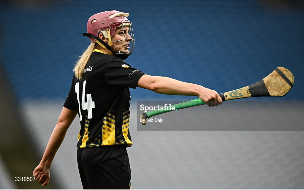 14 December 2025; Sarah-Anne Fitzgerald of Camross during the AIB All-Ireland Camogie Intermediate Club Championship final match between Ballincollig of Cork and Camross of Laois at Croke Park in Dublin. Photo by Seb Daly/Sportsfile