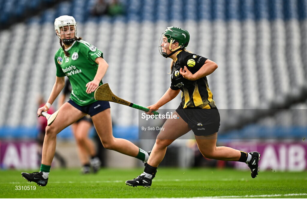 14 December 2025; Donnagh Mortimer of Camross during the AIB All-Ireland Camogie Intermediate Club Championship final match between Ballincollig of Cork and Camross of Laois at Croke Park in Dublin. Photo by Seb Daly/Sportsfile