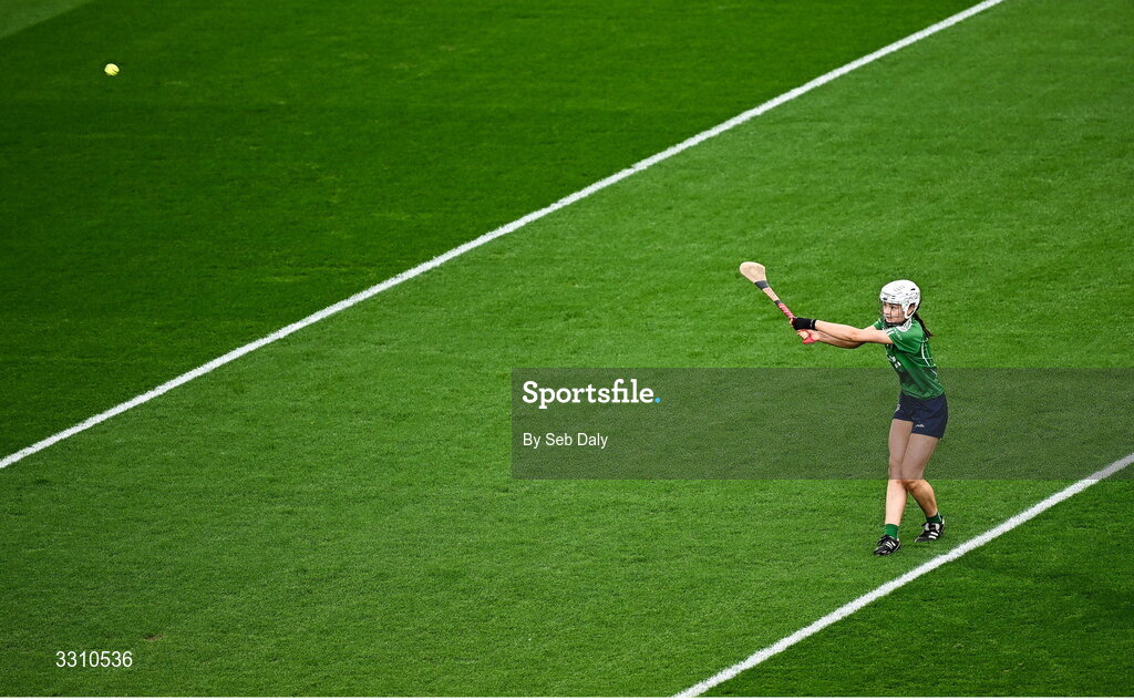 14 December 2025; Ailish Scanlon of Ballincollig during the AIB All-Ireland Camogie Intermediate Club Championship final match between Ballincollig of Cork and Camross of Laois at Croke Park in Dublin. Photo by Seb Daly/Sportsfile