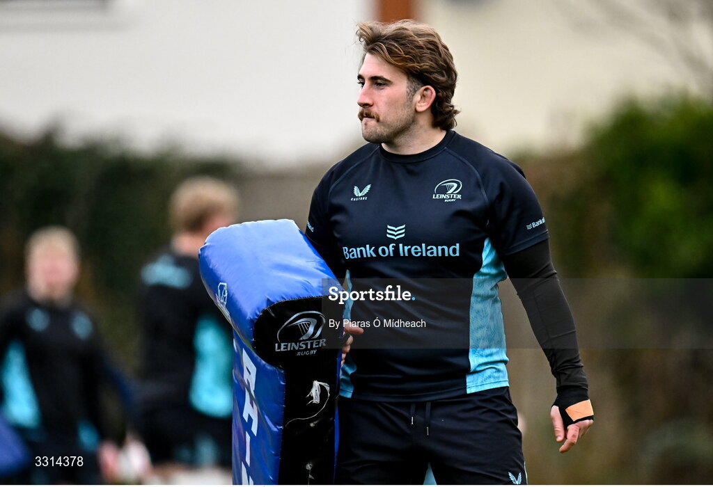 29 December 2025; John McKee during Leinster Rugby squad training at Rosemount in UCD, Dublin. Photo by Piaras Ó Mídheach/Sportsfile