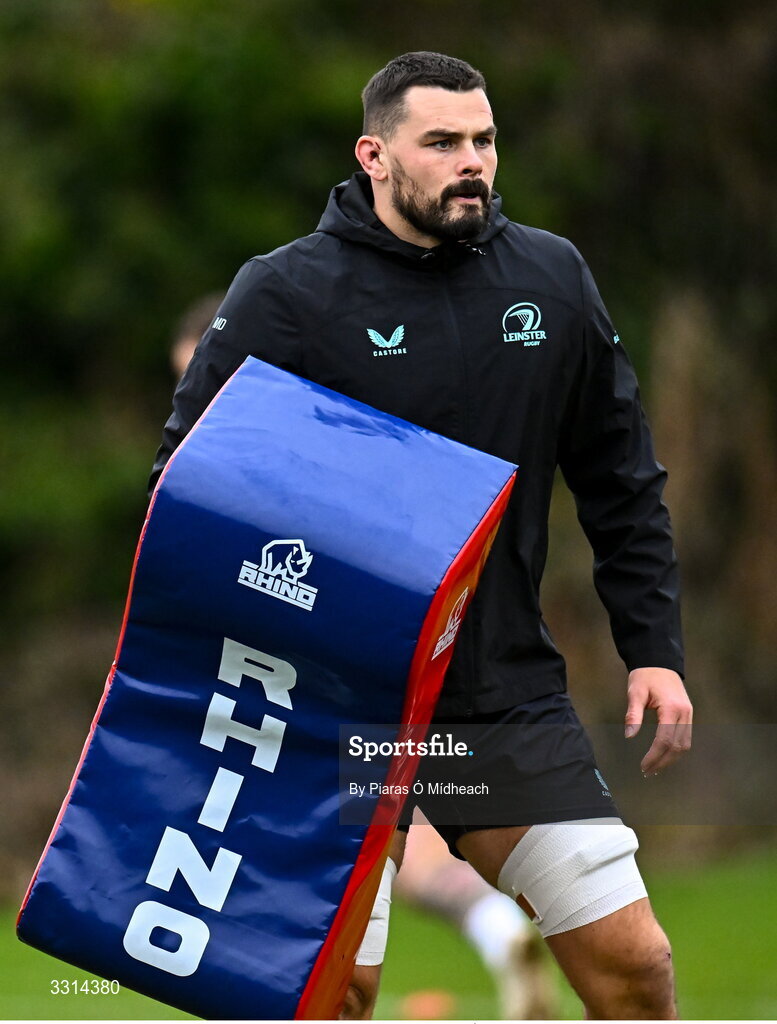 29 December 2025; Max Deegan during Leinster Rugby squad training at Rosemount in UCD, Dublin. Photo by Piaras Ó Mídheach/Sportsfile