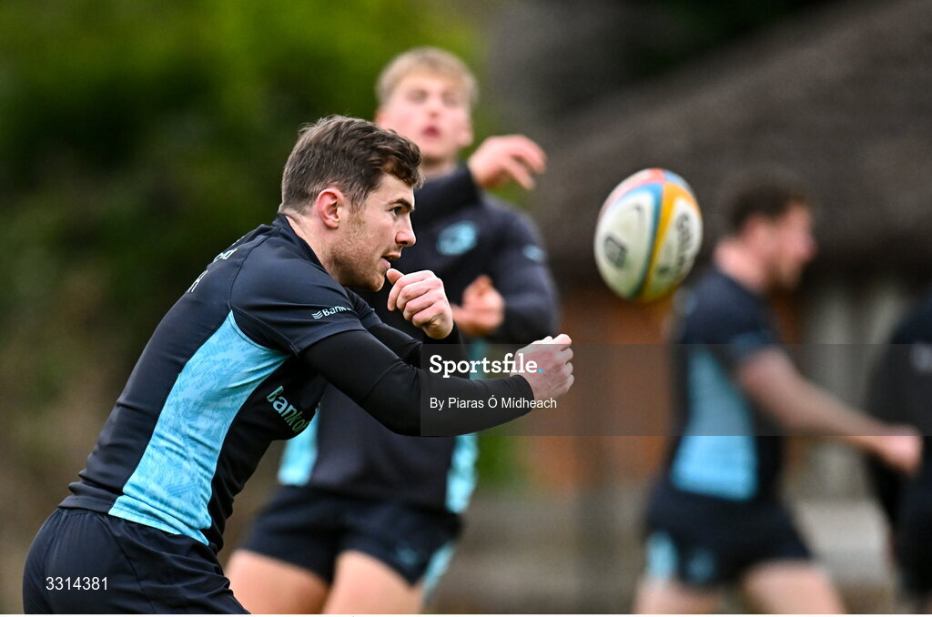 29 December 2025; Luke McGrath during Leinster Rugby squad training at Rosemount in UCD, Dublin. Photo by Piaras Ó Mídheach/Sportsfile
