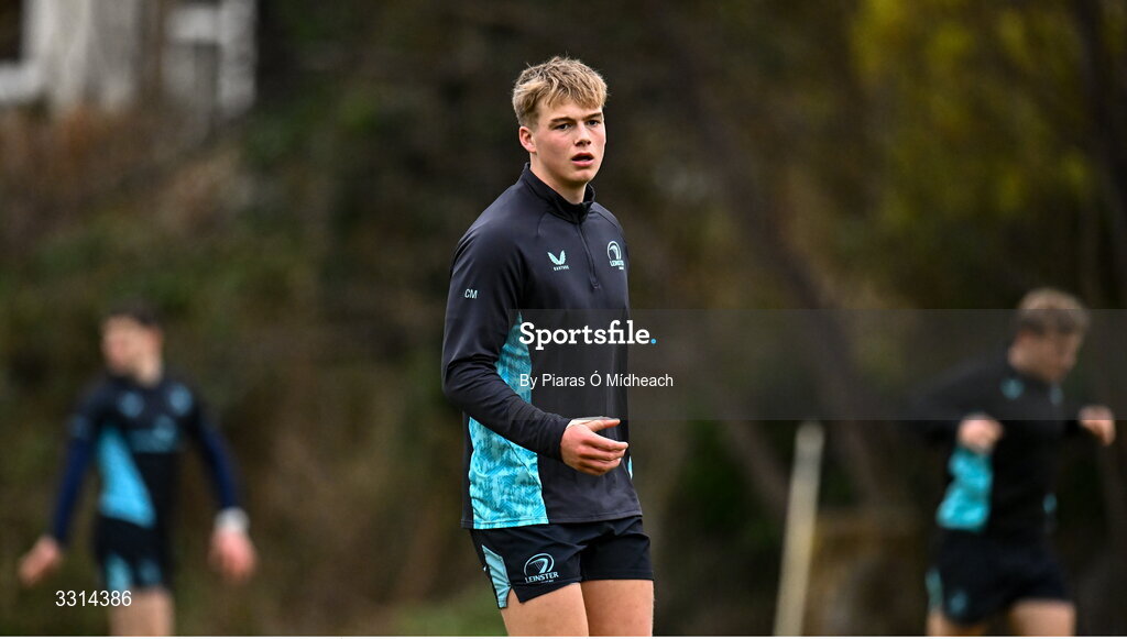 29 December 2025; Ciarán Mangan during Leinster Rugby squad training at Rosemount in UCD, Dublin. Photo by Piaras Ó Mídheach/Sportsfile