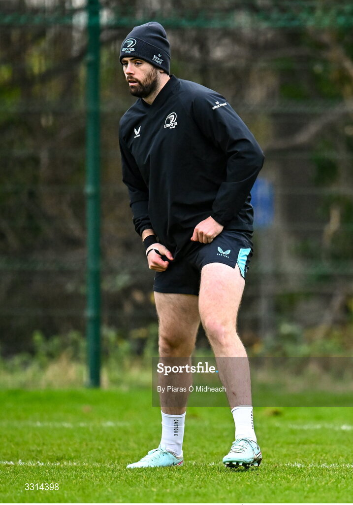 29 December 2025; Harry Byrne during Leinster Rugby squad training at Rosemount in UCD, Dublin. Photo by Piaras Ó Mídheach/Sportsfile