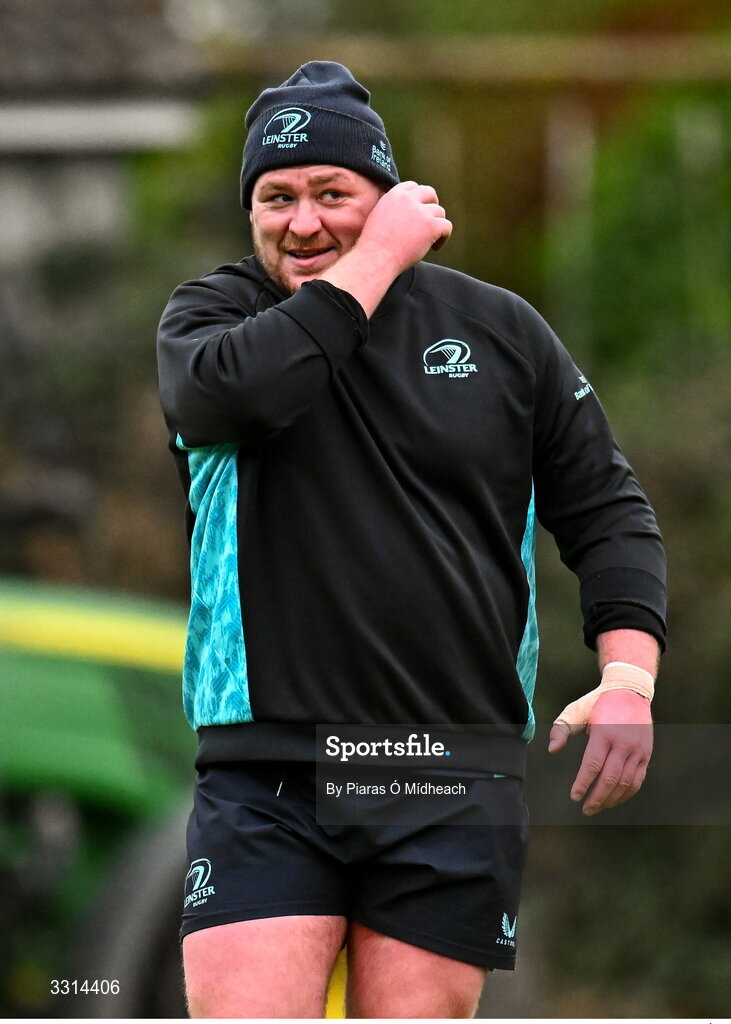 29 December 2025; Tadhg Furlong during Leinster Rugby squad training at Rosemount in UCD, Dublin. Photo by Piaras Ó Mídheach/Sportsfile
