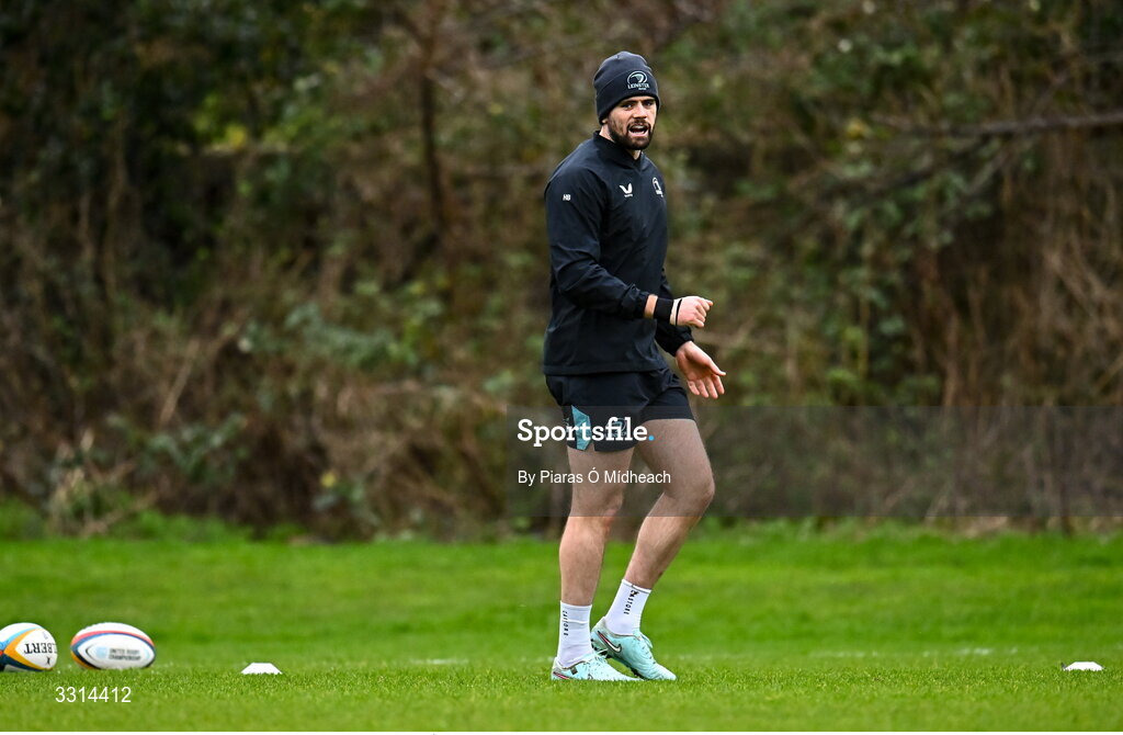 29 December 2025; Harry Byrne during Leinster Rugby squad training at Rosemount in UCD, Dublin. Photo by Piaras Ó Mídheach/Sportsfile