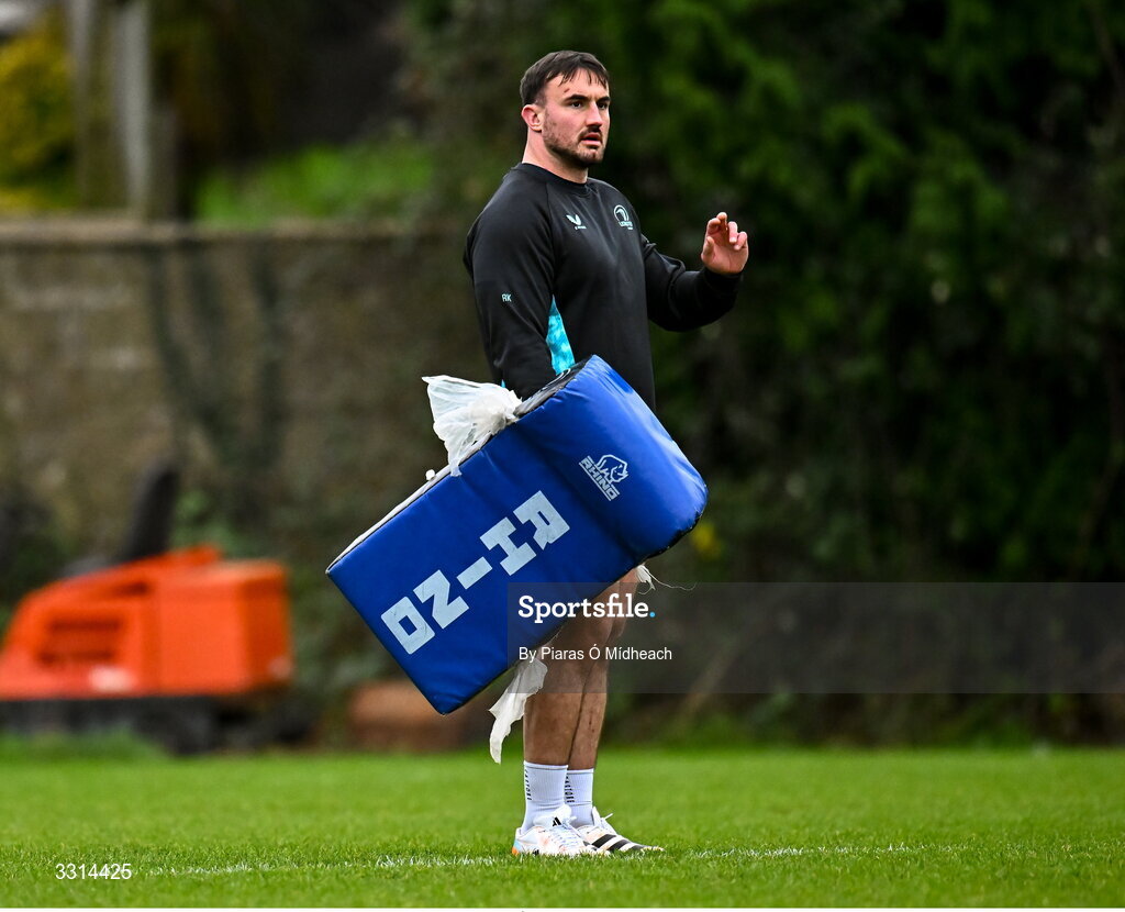 29 December 2025; Rónan Kelleher during Leinster Rugby squad training at Rosemount in UCD, Dublin. Photo by Piaras Ó Mídheach/Sportsfile