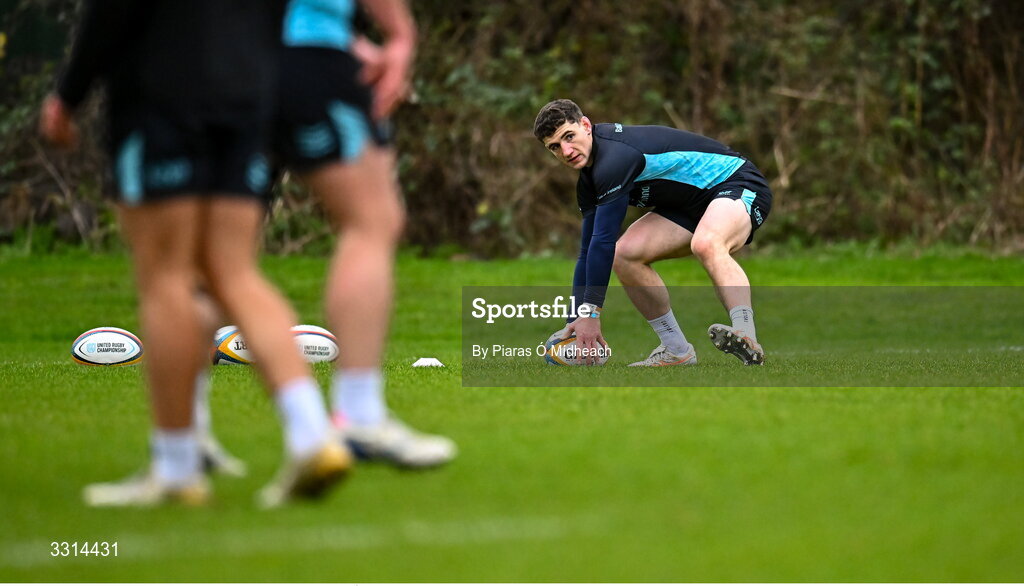 29 December 2025; Cormac Foley during Leinster Rugby squad training at Rosemount in UCD, Dublin. Photo by Piaras Ó Mídheach/Sportsfile