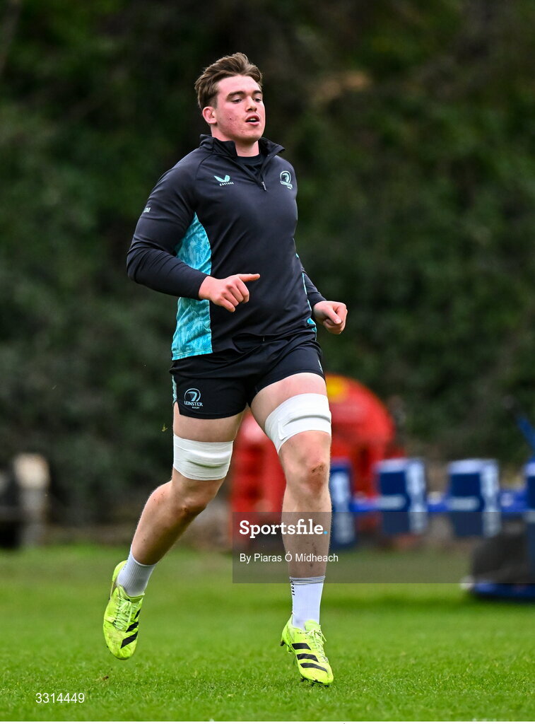 29 December 2025; Diarmuid Mangan during Leinster Rugby squad training at Rosemount in UCD, Dublin. Photo by Piaras Ó Mídheach/Sportsfile