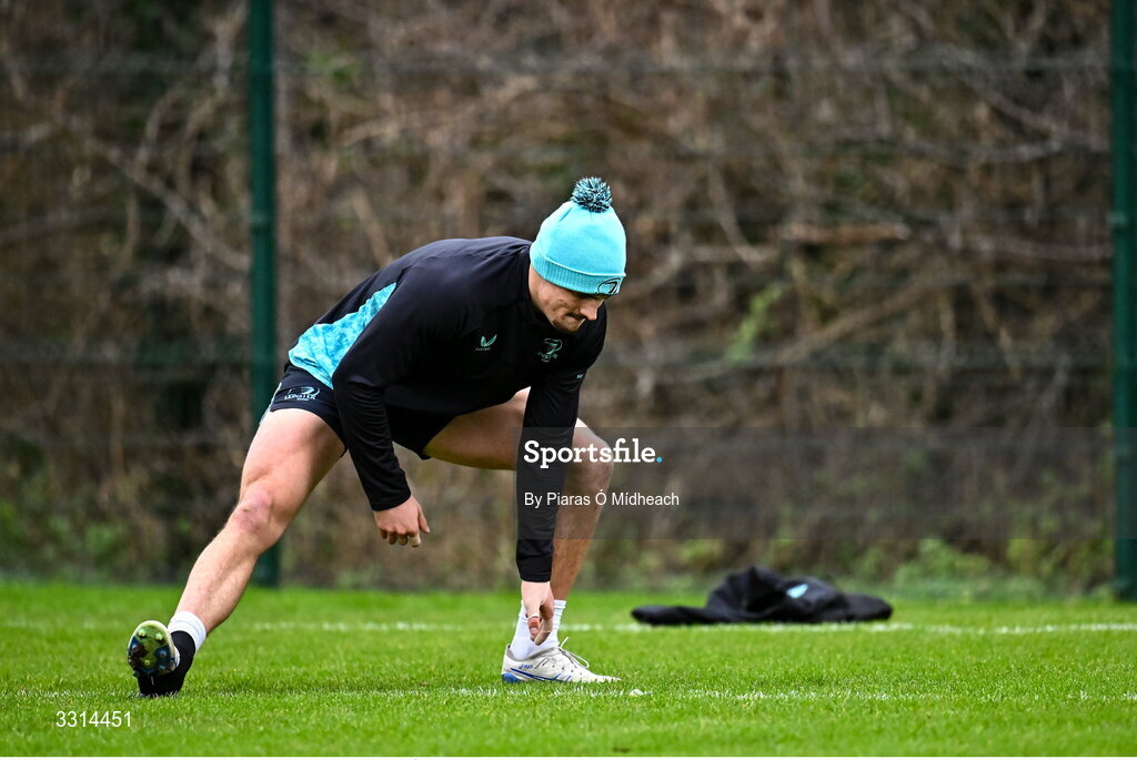29 December 2025; Joshua Kenny during Leinster Rugby squad training at Rosemount in UCD, Dublin. Photo by Piaras Ó Mídheach/Sportsfile