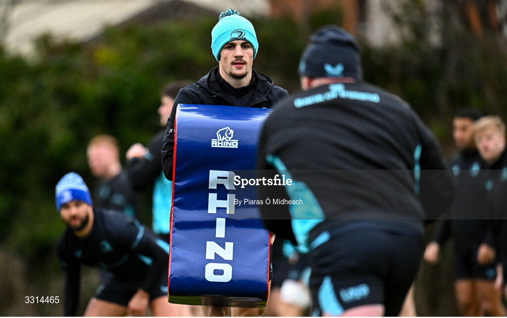 29 December 2025; Joshua Kenny during Leinster Rugby squad training at Rosemount in UCD, Dublin. Photo by Piaras Ó Mídheach/Sportsfile