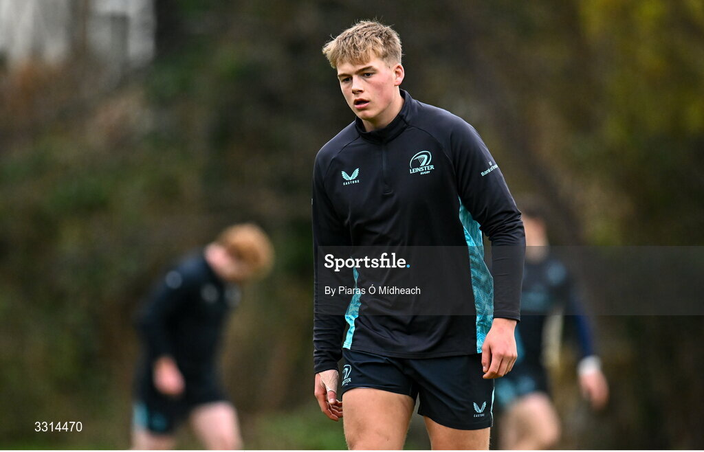 29 December 2025; Ciarán Mangan during Leinster Rugby squad training at Rosemount in UCD, Dublin. Photo by Piaras Ó Mídheach/Sportsfile