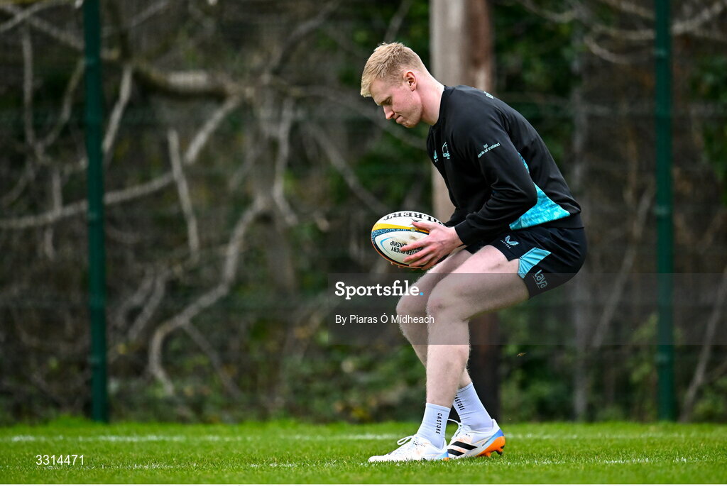 29 December 2025; Jamie Osborne during Leinster Rugby squad training at Rosemount in UCD, Dublin. Photo by Piaras Ó Mídheach/Sportsfile