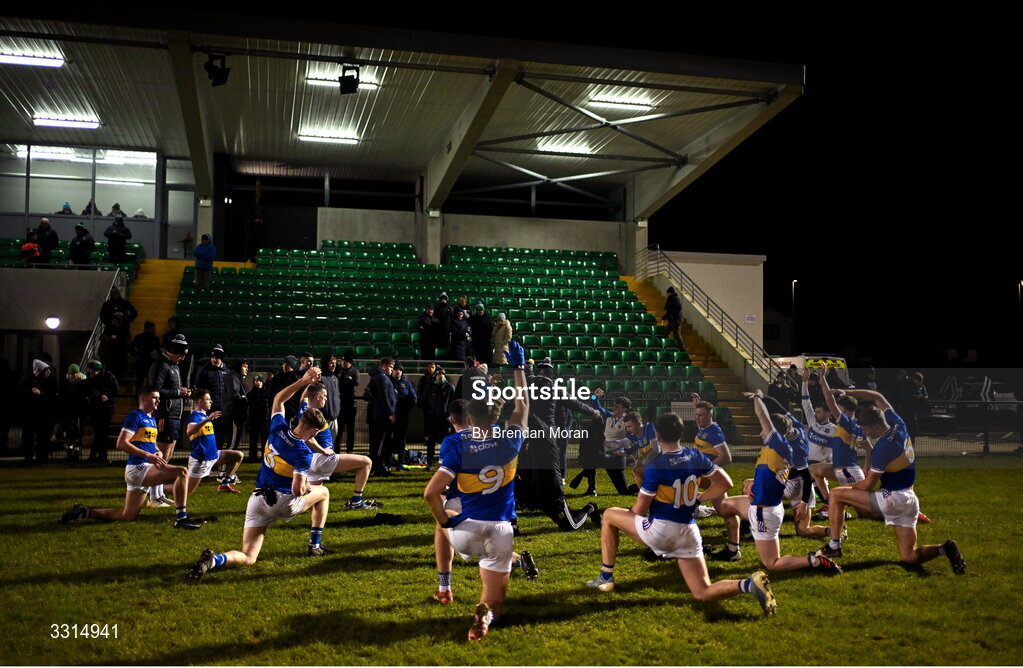 2 January 2026; The Tipperary team warm down after the McGrath Cup match between Limerick and Tipperary at Mick Neville Park in Rathkeale, Limerick. Photo by Brendan Moran/Sportsfile