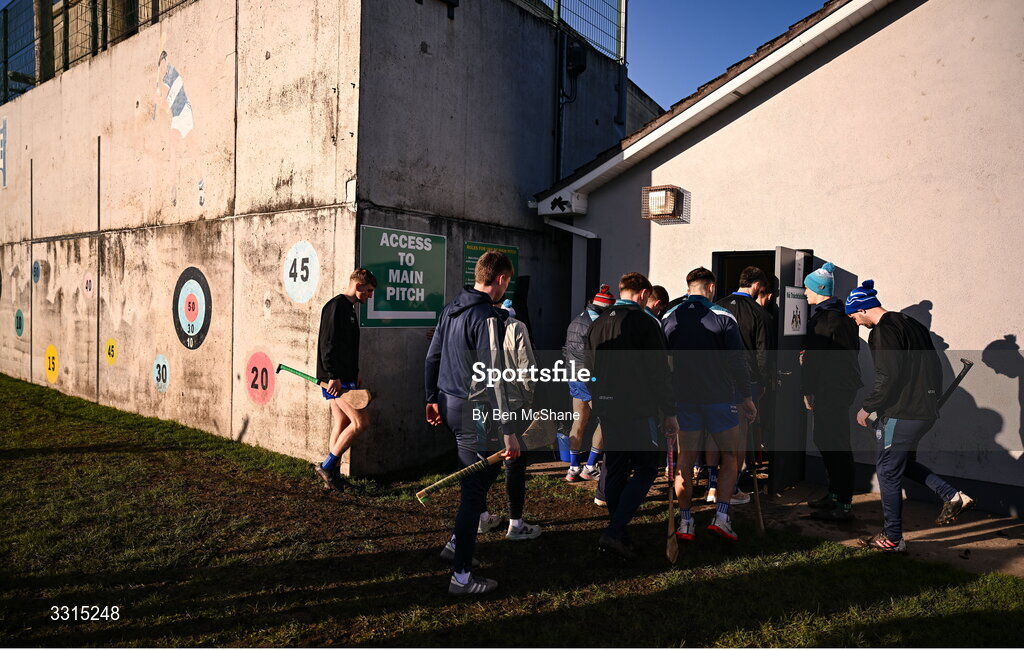 3 January 2026; Waterford players make their way into the dressing room after the movement of the match to Fethard Grass pitch at the Co-Op Superstores Munster Senior Hurling League match between Tipperary and Waterford at Clonmel Sportsfield in Clonmel, Tipperary. Photo by Ben McShane/Sportsfile