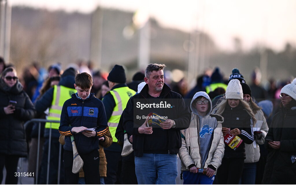 3 January 2026; Supporters arrive before the Co-Op Superstores Munster Senior Hurling League match between Tipperary and Waterford at Fethard Town Park in Fethard, Tipperary. Photo by Ben McShane/Sportsfile