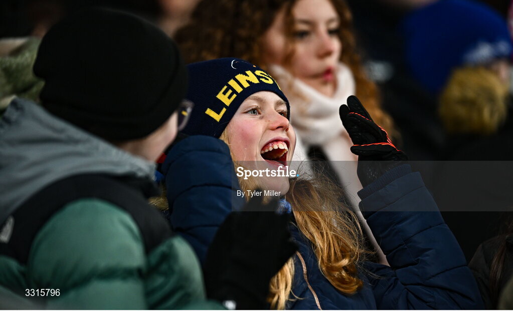 3 January 2026; A Leinster supporter during the United Rugby Championship match between Leinster and Connacht at the Aviva Stadium in Dublin. Photo by Tyler Miller/Sportsfile