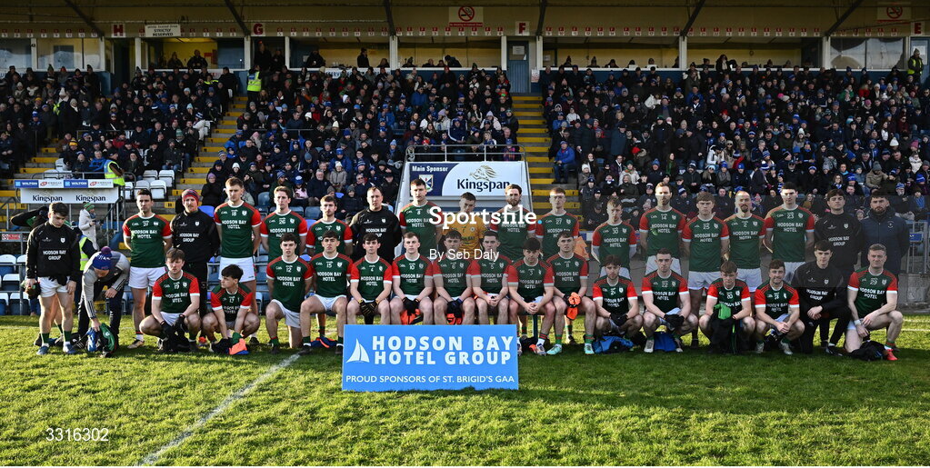 4 January 2026; The St Brigid's panel before the AIB GAA Football All-Ireland Senior Club Championship semi-final match between between St Brigid's of Roscommon and Scotstown of Monaghan at Kingspan Breffni in Cavan. Photo by Seb Daly/Sportsfile