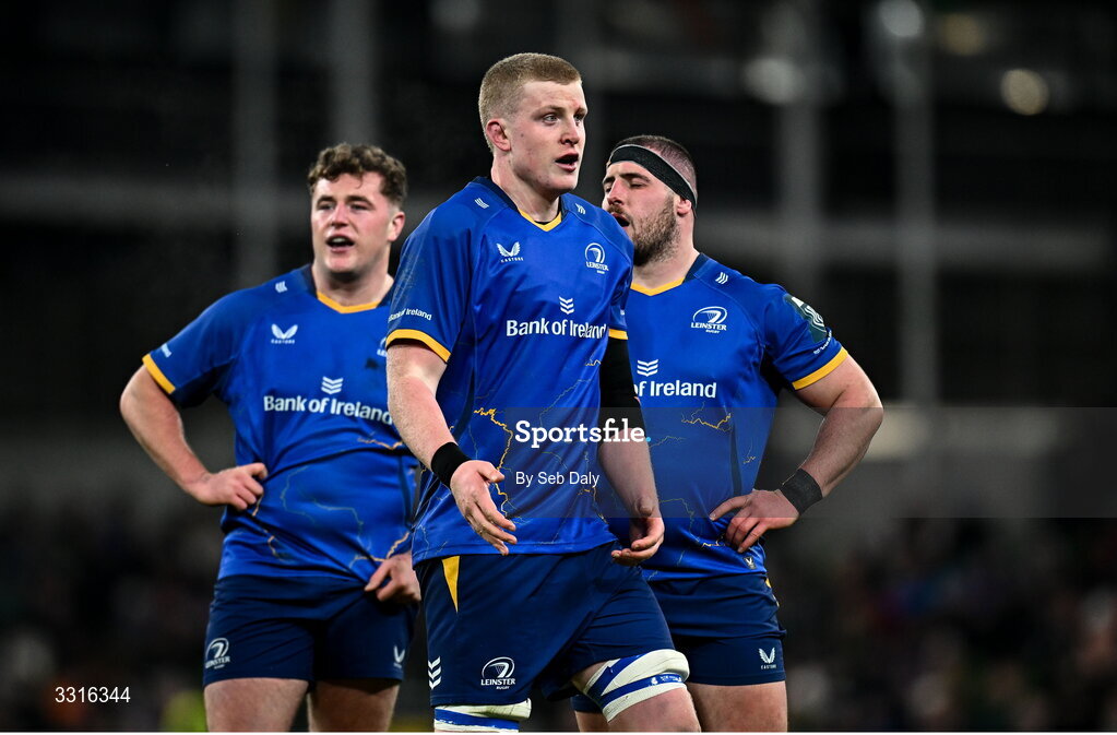 3 January 2026; Conor O'Tighearnaigh of Leinster during the United Rugby Championship match between Leinster and Connacht at the Aviva Stadium in Dublin. Photo by Seb Daly/Sportsfile