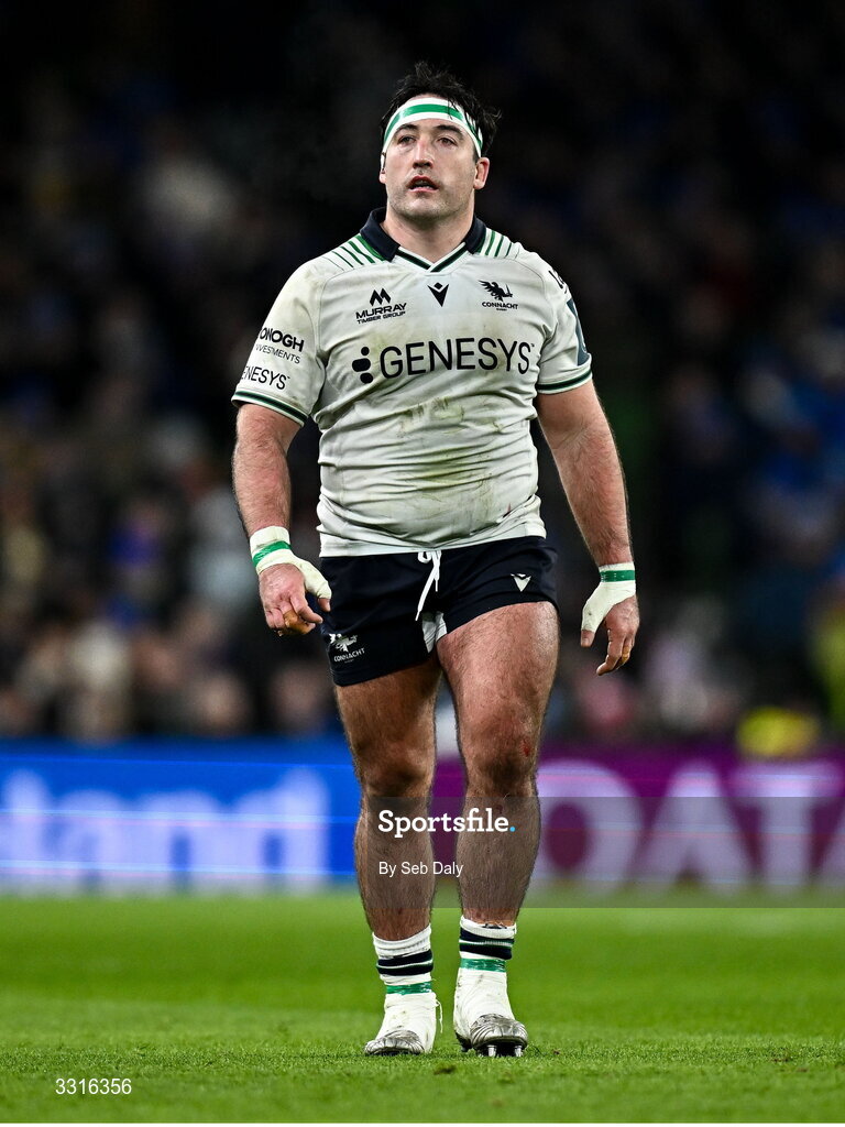 3 January 2026; Denis Buckley of Connacht during the United Rugby Championship match between Leinster and Connacht at the Aviva Stadium in Dublin. Photo by Seb Daly/Sportsfile