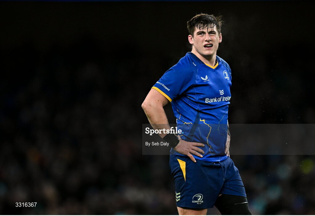 3 January 2026; Dan Sheehan of Leinster during the United Rugby Championship match between Leinster and Connacht at the Aviva Stadium in Dublin. Photo by Seb Daly/Sportsfile