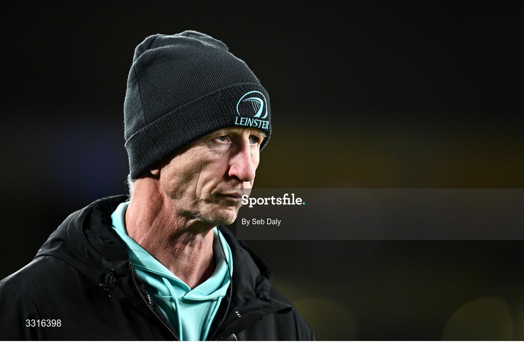 3 January 2026; Leinster head coach Leo Cullen before the United Rugby Championship match between Leinster and Connacht at the Aviva Stadium in Dublin. Photo by Seb Daly/Sportsfile