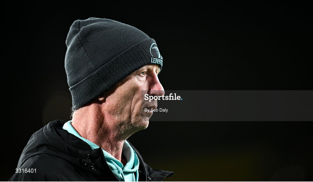 3 January 2026; Leinster head coach Leo Cullen before the United Rugby Championship match between Leinster and Connacht at the Aviva Stadium in Dublin. Photo by Seb Daly/Sportsfile