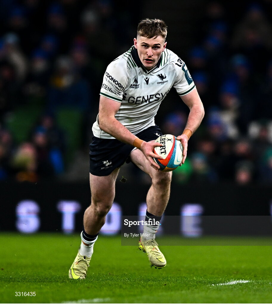 3 January 2026; Finn Treacy of Connacht during the United Rugby Championship match between Leinster and Connacht at the Aviva Stadium in Dublin. Photo by Tyler Miller/Sportsfile
