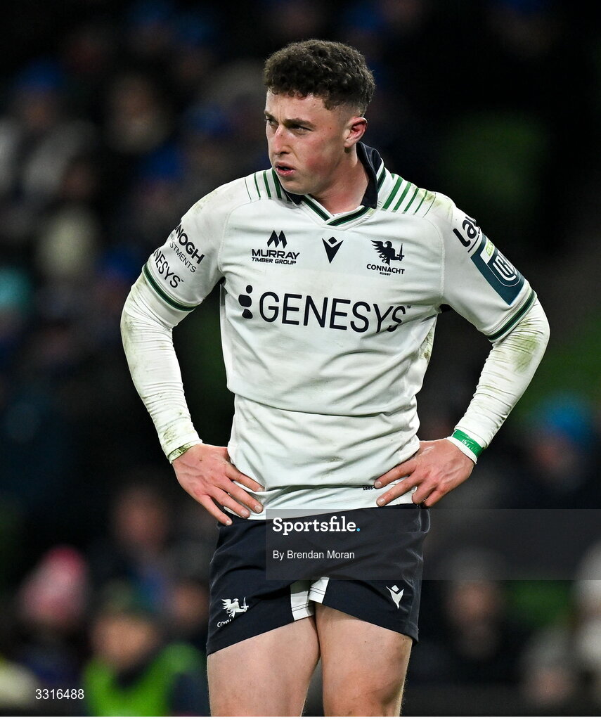 3 January 2026; Harry West of Connacht during the United Rugby Championship match between Leinster and Connacht at Aviva Stadium in Dublin. Photo by Brendan Moran/Sportsfile