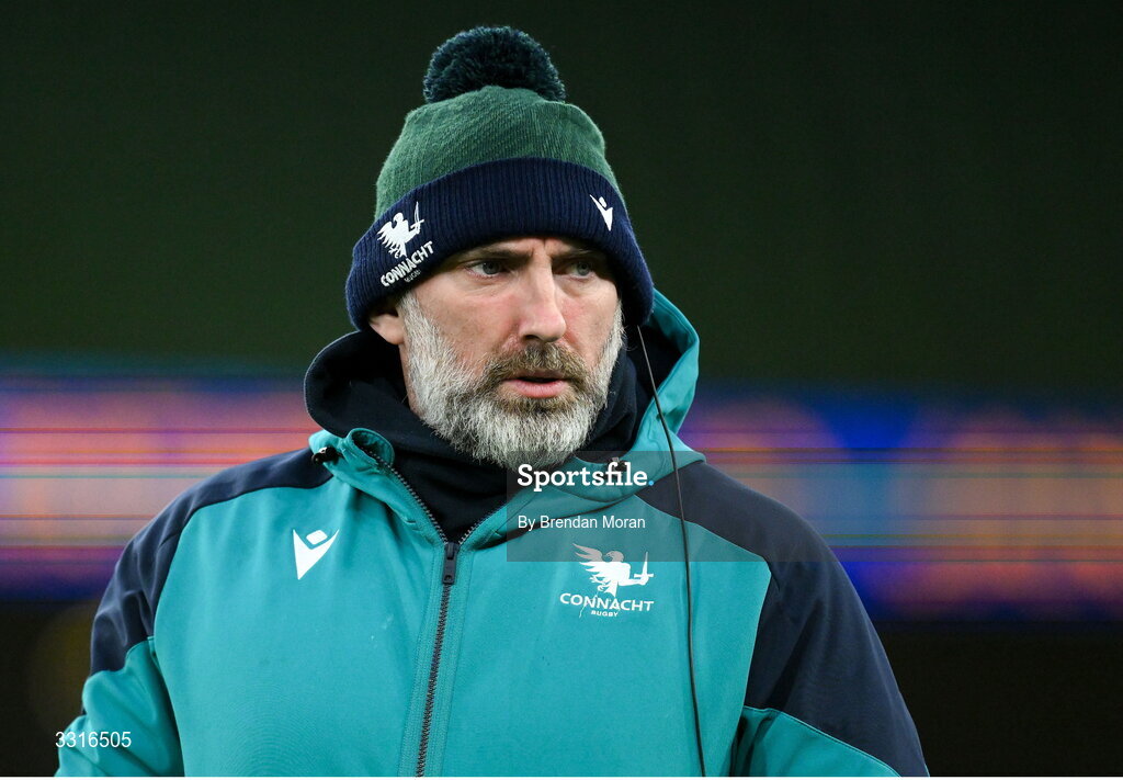 3 January 2026; Connacht lineout & maul coach John Muldoon before the United Rugby Championship match between Leinster and Connacht at Aviva Stadium in Dublin. Photo by Brendan Moran/Sportsfile