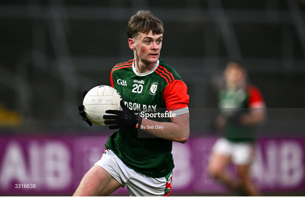 4 January 2026; Charlie O'Carroll of St Brigid's during the AIB GAA Football All-Ireland Senior Club Championship semi-final match between between St Brigid's of Roscommon and Scotstown of Monaghan at Kingspan Breffni in Cavan. Photo by Seb Daly/Sportsfile